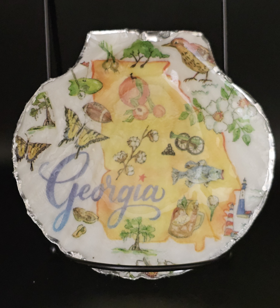 Georgia State Scallop Shell Trinket Dish