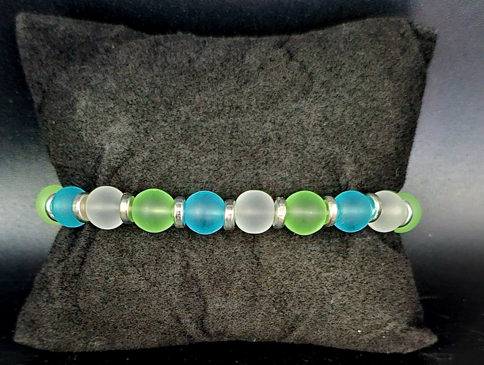 Oyster Shell Sea Glass Bracelet