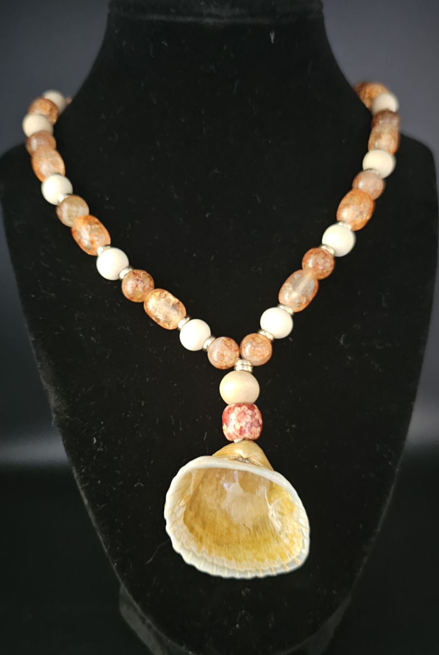 Sunset Glass & Coastal Shell Necklace
