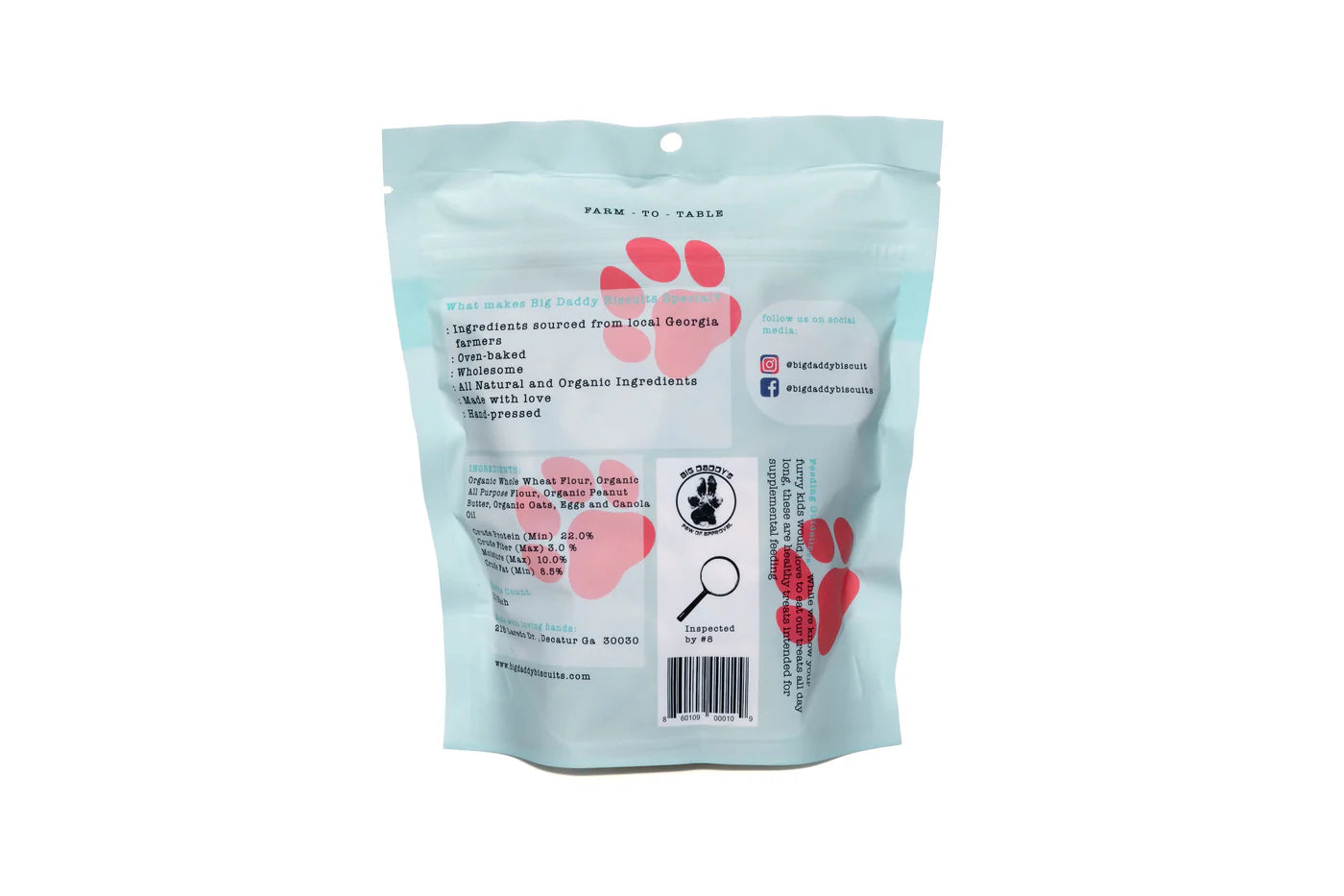 Crunchy Peanut Butter treat bag back