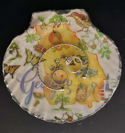 Georgia State Scallop Shell Trinket Dish