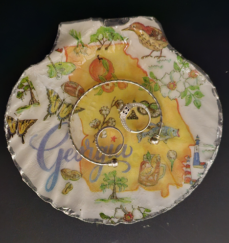 Georgia State Scallop Shell Trinket Dish