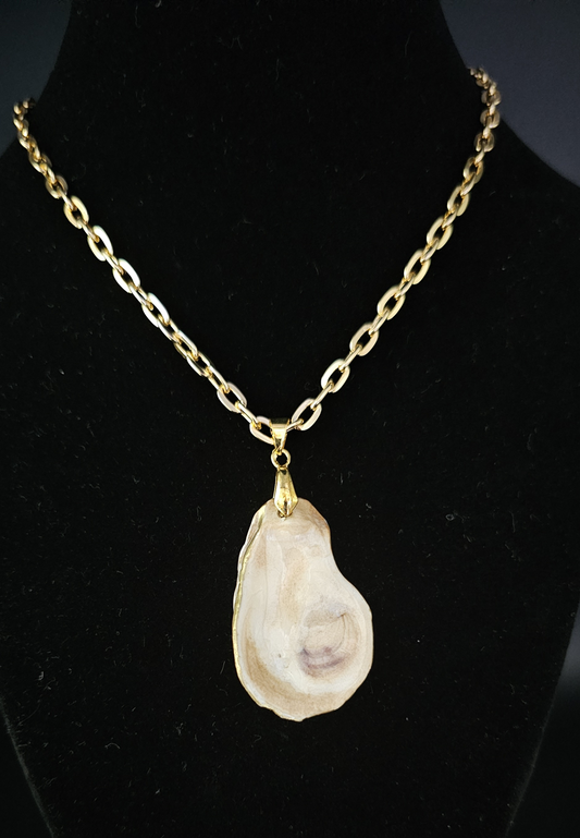 Oyster Shell Gold Link Necklace