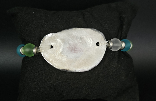 Oyster Shell Sea Glass Bracelet