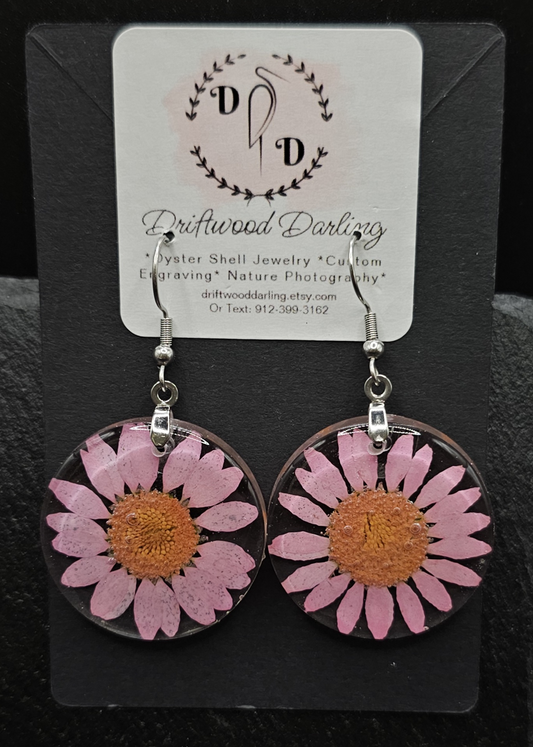 Pink Daisy Earring