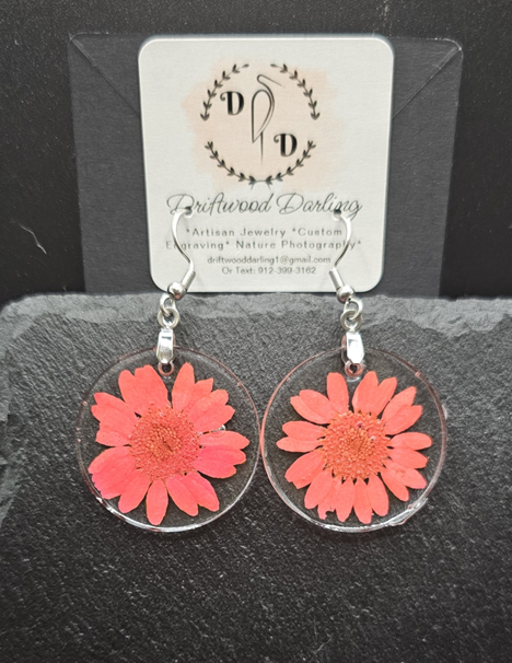 Red Daisy Earring