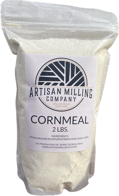 Stone-Milled Georgia White Cornmeal - 2lb Bag