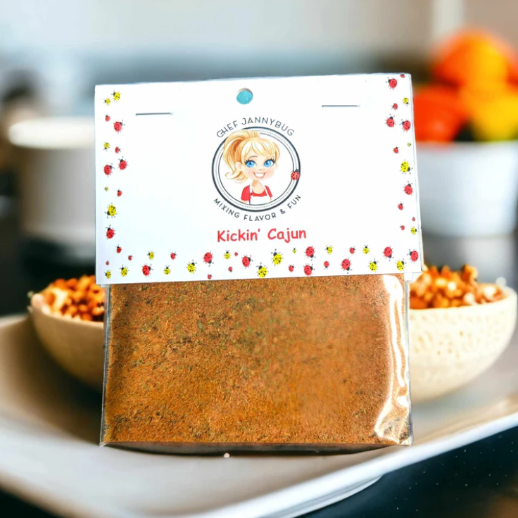 Chef Jannybug Kickin' Cajun Dip Mix Bag Front