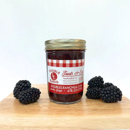 Front view of Double L Ranch Blackberry Jam jar