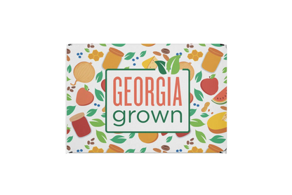 Front view of the Georgia Grown Branded 9.5x7.75x4 Mailer Box made for local businesses or gift givers to ship items in