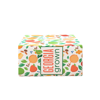 Side view of the Georgia Grown Branded 12x12x6 Shipping Box made for local businesses or gift givers to ship items in