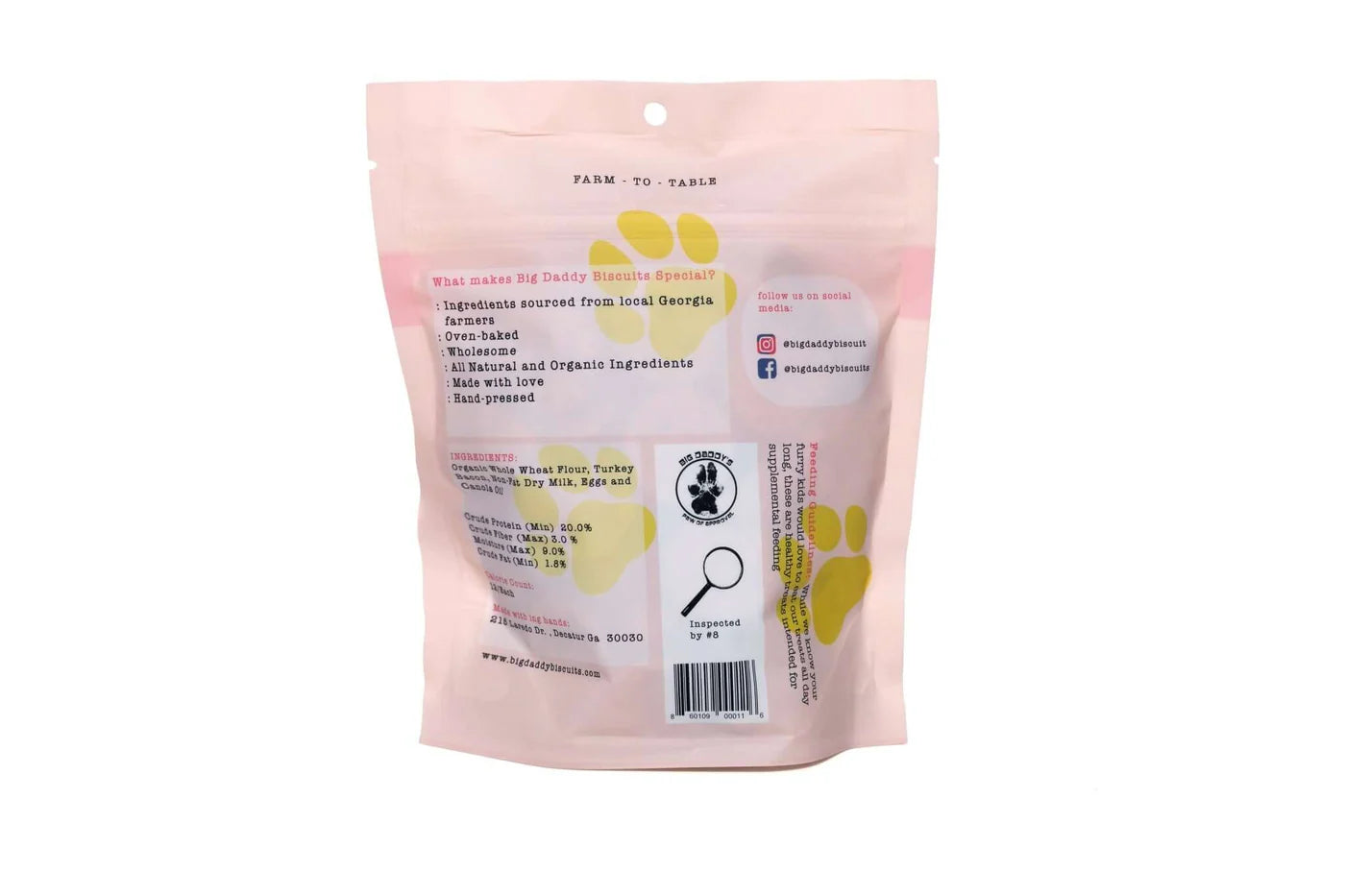 Turkey Bacon treat bag back